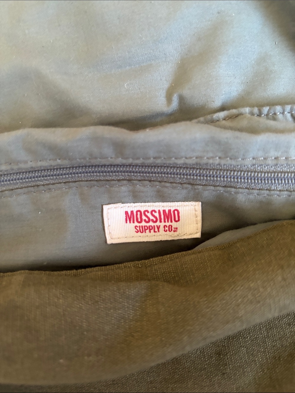 Y2K Mossimo Supply Co. Olive Green Canvas Messenger Crossbody Bag - Picture 3 of 5
